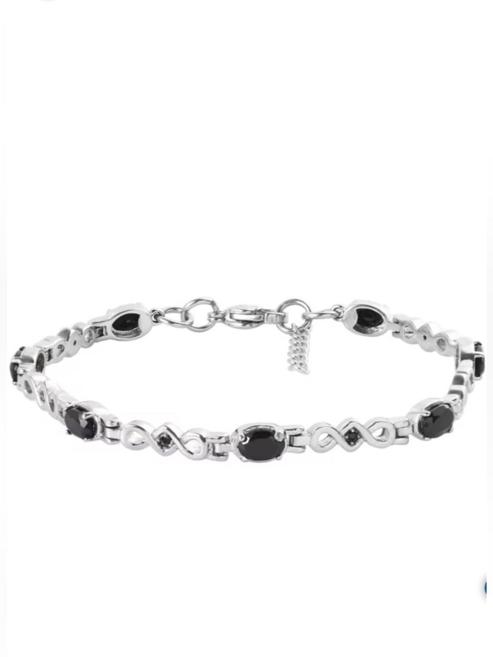 Thai Black Spinel Stainless Steel Bracelet